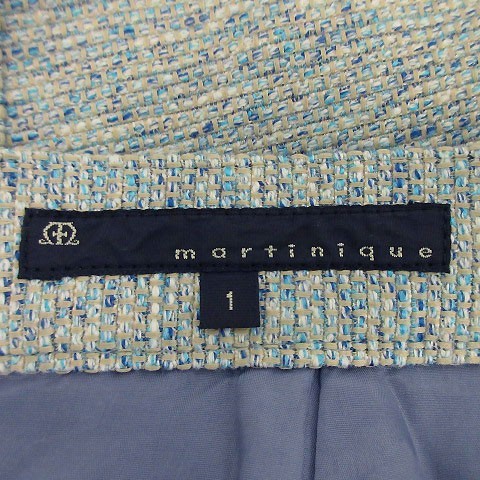 マルティニーク martinique スカート ひざ丈 コットン混 ブルー系 青 1 レディース_画像5