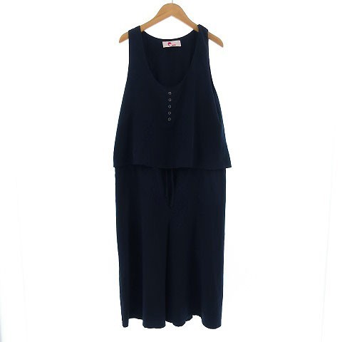  E hyphen world gallery E HYPHEN WORLD GALLERY all-in-one wide pants no sleeve navy navy blue lady's 
