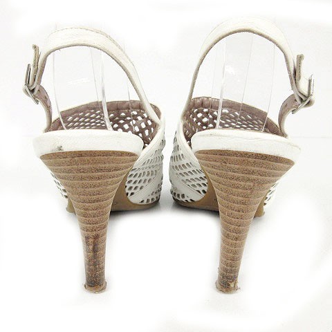  Ginza Kanematsu GINZA Kanematsu sandals mesh strap made in Japan white 24 lady's 