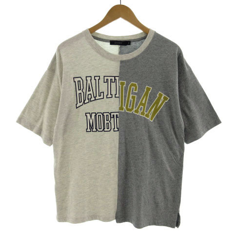  Rageblue RAGEBLUE T-shirt 2 pieces set short sleeves crack print gray M sweat short sleeves yellow yellow color M men's 