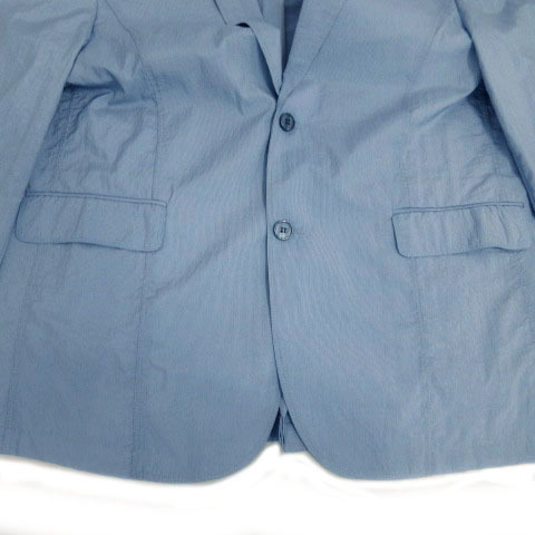 ミコノス MICONOS ジャケット テーラードカラー シングル 2B 格子柄 ブルー系 青系 ホワイト 白 110 メンズ_画像5