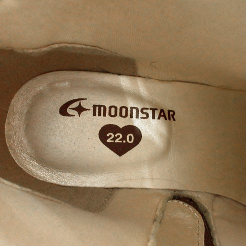  moon Star MoonStar ботинки ботиночки ремень Heart замша style боковой застежка-молния распределение цвета Brown чай 22 женский 