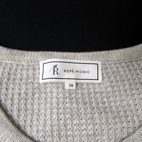 ロペピクニック ROPE Picnic セーター ニット ワッフル ウール カシミヤ 38 グレー レディース_画像5