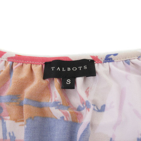 タルボット TALBOTS カットソー チュニック 総柄 ドロスト 半袖 S マルチカラー レディース_画像6