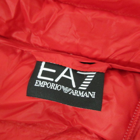 エンポリオアルマーニ EMPORIO ARMANI EA7 ダウンジャケット ライトダウン 中綿 スタンドカラー ワンポイント XXL 赤 レッド メンズ_画像5