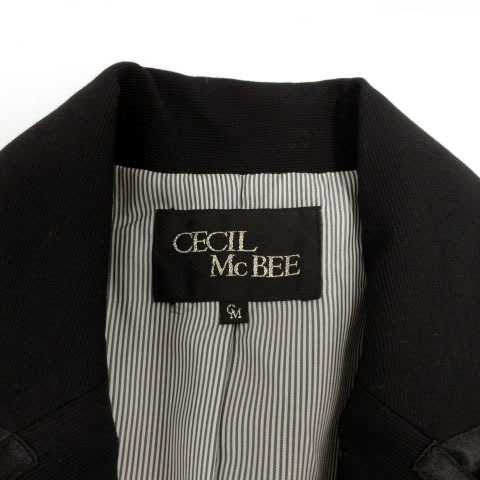 セシルマクビー CECIL McBEE ジャケット テーラードジャケット シングル 1B パイピング 金ボタン 日本製 ブラック 黒 9 レディース_画像9