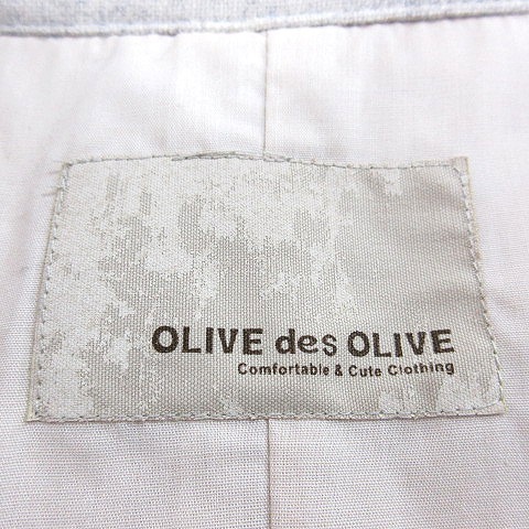 オリーブデオリーブ OLIVE des OLIVE テーラードジャケット 背抜き ダブル ライトグレー /MN レディース_画像6