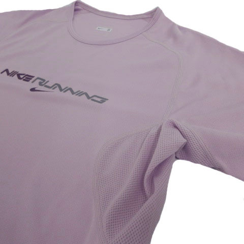 ナイキ NIKE Tシャツ 半袖 丸首 ランニング 速乾 パープル 薄紫 S レディース_画像3