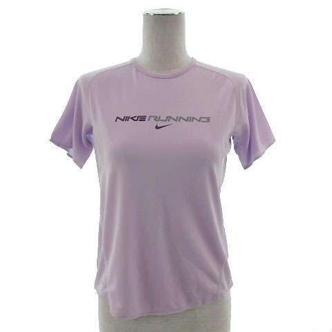 ナイキ NIKE Tシャツ 半袖 丸首 ランニング 速乾 パープル 薄紫 S レディース_画像1