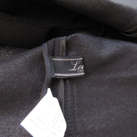  Leilian Leilian suit jacket skirt stitch lame 9 black black lady's 
