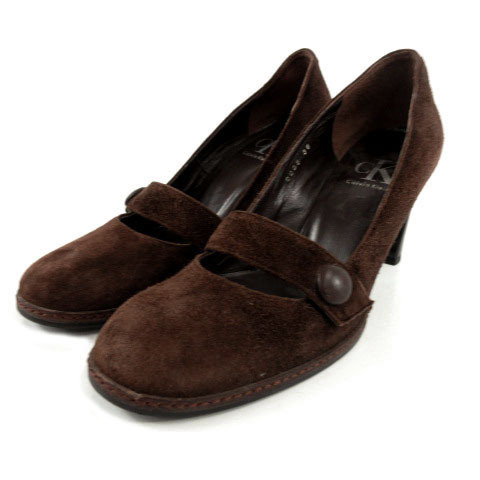 si-ke- Calvin Klein ck Calvin Klein pumps suede made in Japan Brown tea 36 lady's 