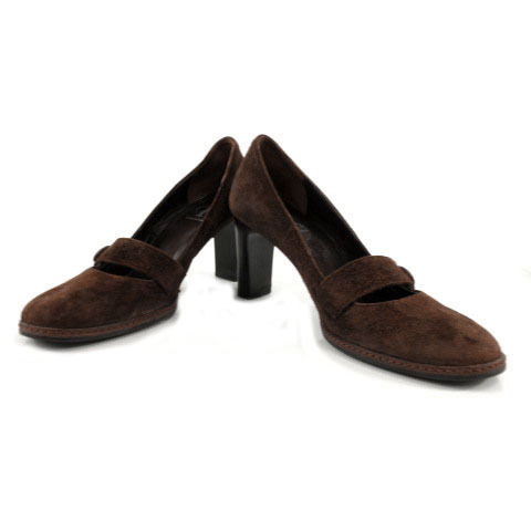 si-ke- Calvin Klein ck Calvin Klein pumps suede made in Japan Brown tea 36 lady's 