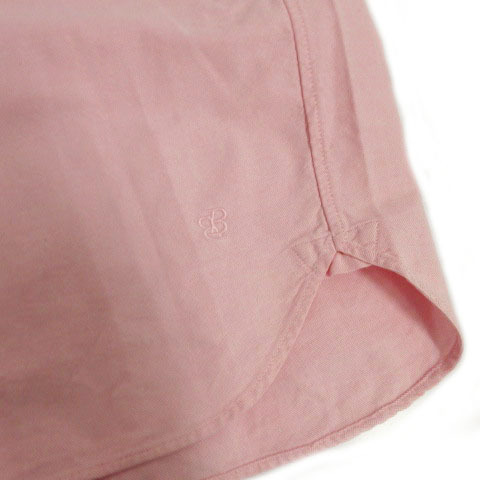  Beams Boy BEAMS BOY shirt oxford button down long sleeve Logo embroidery made in Japan pink 1 lady's 