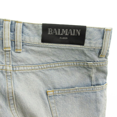 バルマン BALMAIN デニムパンツ ジーンズ Gパン クラッシュ ダメージ
