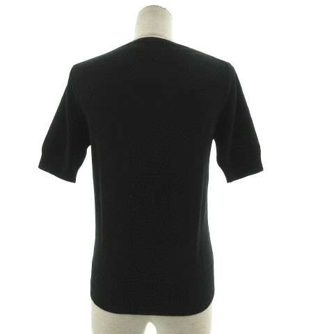 オゾック OZOC ニット セーター 半袖 リブ袖 シンプル ウール ブラック 黒 38 レディース_画像6