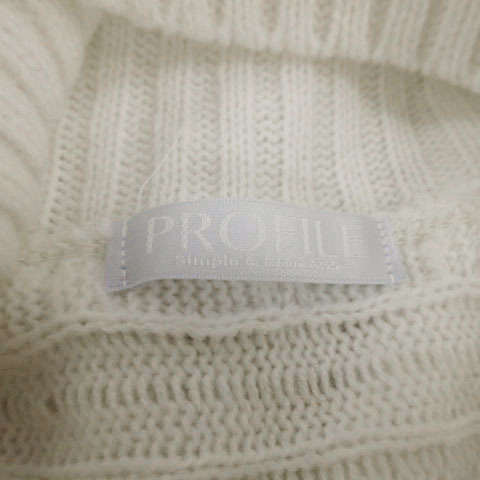  profile PROFILE knitted o cover -torudo Le Mans sleeve cable braided wool . made in Japan off white 38 lady's 