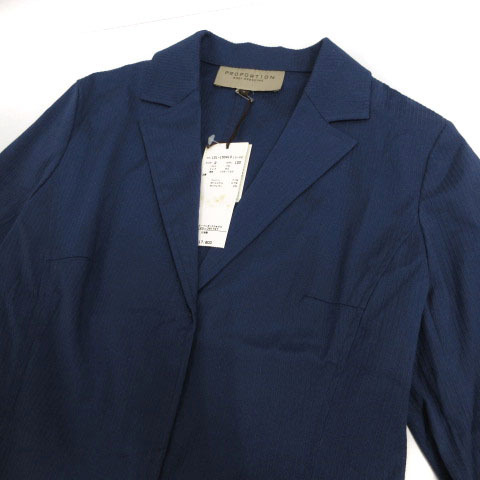 プロポーション ボディドレッシング PROPORTION BODY DRESSING ジャケット テーラード アウター 七分袖 ストライプ ブルー 青 2_画像2