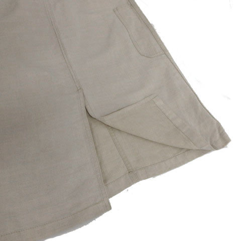  Zucca tiger baiyuZUCCa TRAVAIL skirt tight knee height linen.sin pullback slit beige 1 lady's 