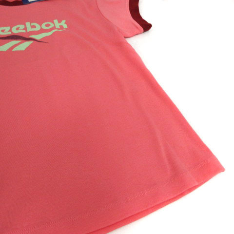 未使用品 リーボック Reebok Tシャツ 半袖 ロゴプリント コットン ピンク レッド 赤 M レディース_画像4