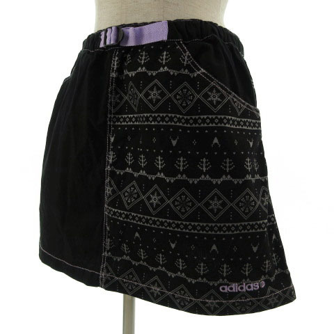  Adidas Neo adidas neo skirt Mini pcs shape nordic pattern waist rubber black black gray purple purple S lady's 