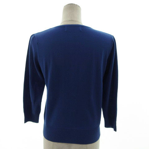 Laisse Passe LAISSE PASSE cardigan knitted long sleeve round neck biju- simple blue blue 38 lady's 