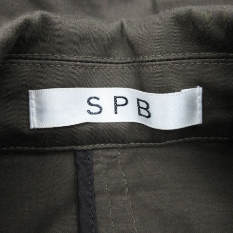 エスピービー SPB テーラードジャケット ミドル丈 シングルボタン M カーキ /FF33 レディース_画像6