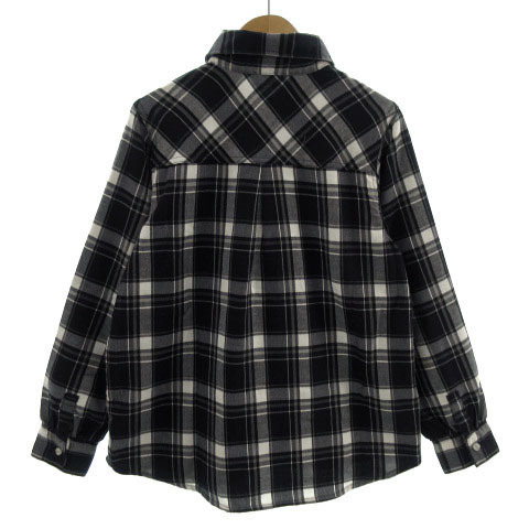  profile PROFILE shirt flannel shirt long sleeve check navy navy blue white 38 lady's 