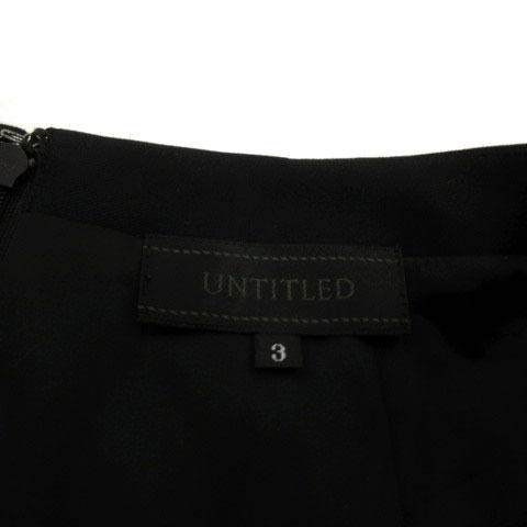 アンタイトル UNTITLED スカート ひざ丈 日本製 シンプル コットン混 ブラック 黒 3 レディース_画像6