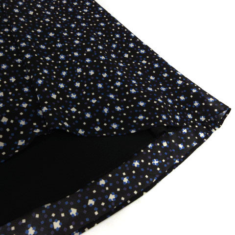  Untitled UNTITLED юбка flair midi длина asimeto Lee сделано в Японии общий рисунок черный чёрный синий blue белый лиловый фиолетовый 2
