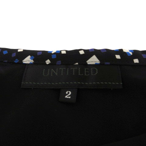  Untitled UNTITLED юбка flair midi длина asimeto Lee сделано в Японии общий рисунок черный чёрный синий blue белый лиловый фиолетовый 2
