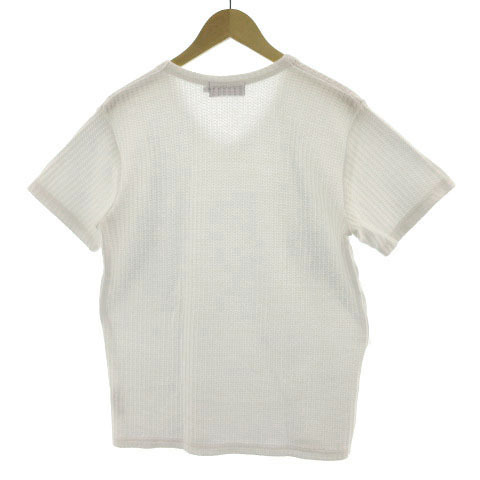 アズールバイマウジー AZUL by moussy Tシャツ 半袖 Vネック ワッフル生地調 シンプル ホワイト 白 M メンズ_画像5