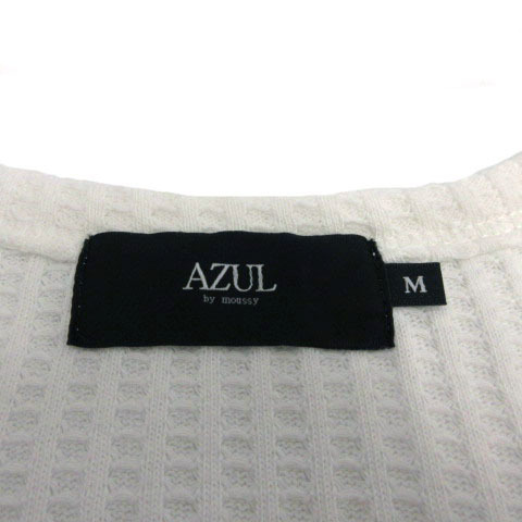 アズールバイマウジー AZUL by moussy Tシャツ 半袖 Vネック ワッフル生地調 シンプル ホワイト 白 M メンズ_画像6
