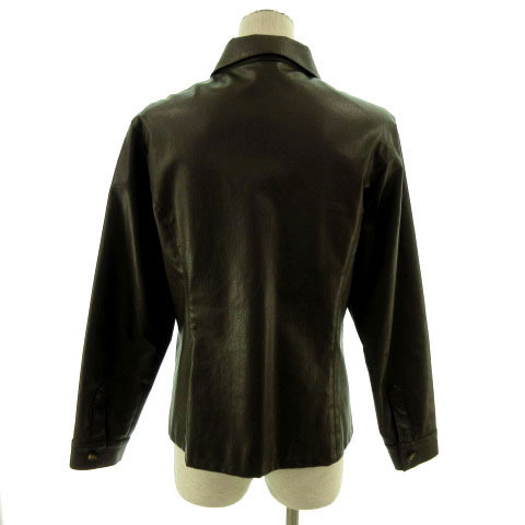  Scapa SCAPA jacket turn-down collar fake leather green group green series deep green 40 lady's 