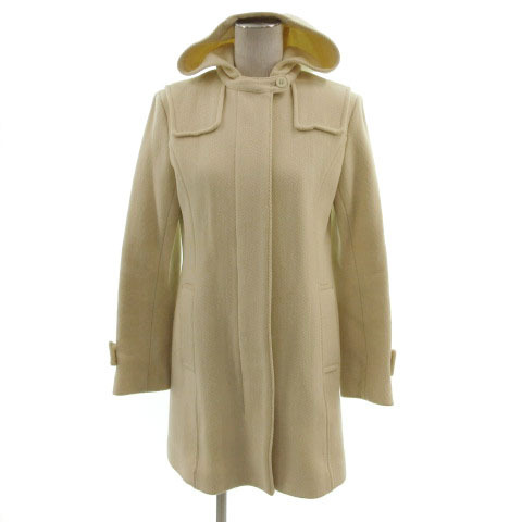 e Spee Be SPB duffle coat outer wool . simple Zip up ivory 2 lady's 