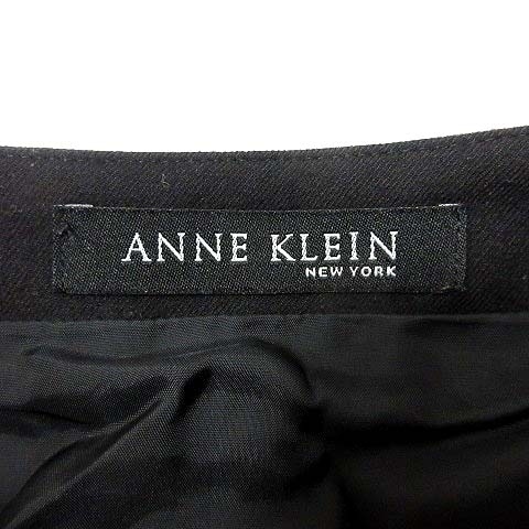 アンクライン ANNE KLEIN プリーツスカート ひざ丈 ウール カシミヤ混 7 黒 ブラック /YK レディース_画像5