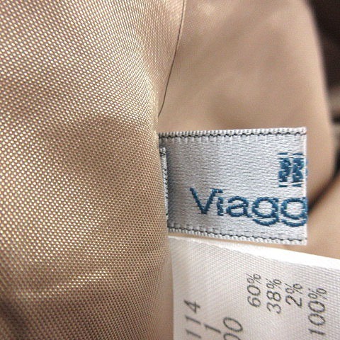ビアッジョブルー Viaggio Blu フレアスカート ひざ丈 ウール 1 ベージュ /MS レディース_画像5