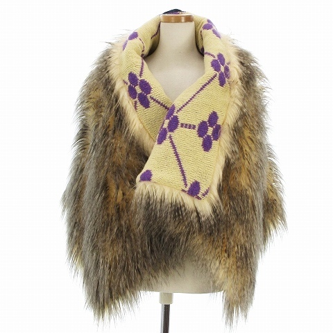 プラダ PRADA 21AW ランウェイ ポンチョ フェイクファー ジャガード