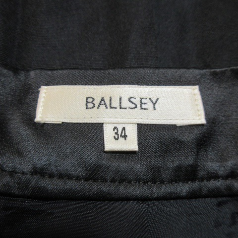 ボールジー BALLSEY トゥモローランド スカート フレア ミニ 光沢感 シルク混 絹混 小さいサイズ 34 黒 ブラック /CK8 ☆ レディース_画像6