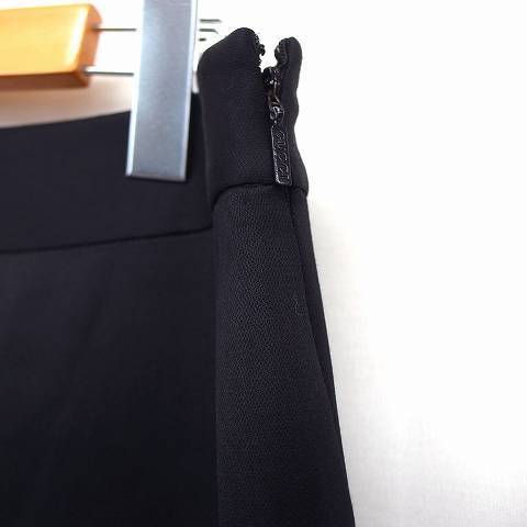 グッチ GUCCI 国内正規 スカート ベルト ポケット スリット ミモレ丈 無地 40 ブラック 黒 /C_画像5