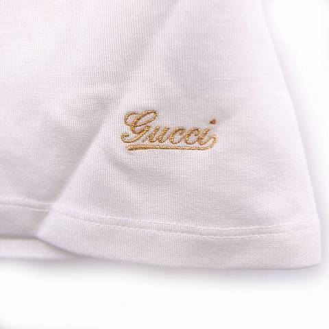  Gucci GUCCI domestic regular cut and sewn short sleeves line la gran sleeve embroidery Logo XS white red white red /C lady's 