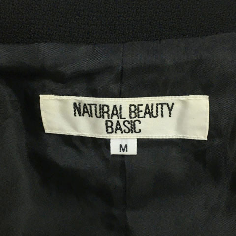 ナチュラルビューティーベーシック NATURAL BEAUTY BASIC ジャケット テーラード シングル ウール 長袖 M 黒 ブラック レディース_画像5