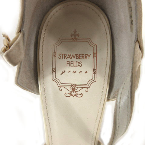 ストロベリーフィールズ STRAWBERRY-FIELDS サンダル ストラップ 花 日本製 ベージュ ピンクベージュ 24.5 レディース_画像7