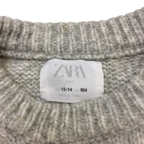 ザラ ZARA KIDS セーター ニット プルオーバー クルーネック 杢 長袖 13-14 164cm グレー キッズ_画像5