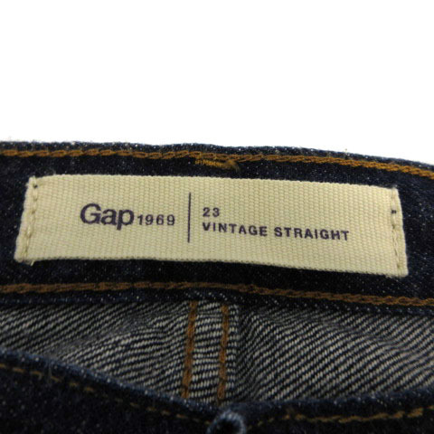  Gap GAP VINTAGE STRAIGHT jeans Denim cut off button fly indigo blue 23 lady's 