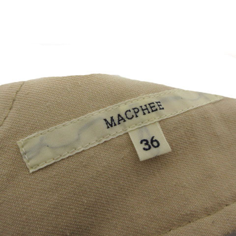 マカフィー MACPHEE トゥモローランド パンツ スリム シンプル バックシンチベルト ジップフライ ベージュ 36 レディース_画像6