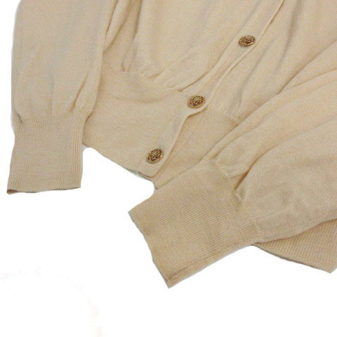  Untitled UNTITLED cardigan knitted long sleeve wool beige 2 lady's 