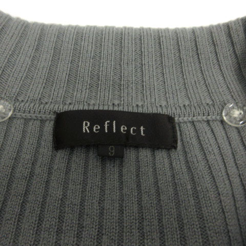  Reflect Reflect вязаный длинный рукав половина кнопка ребра шерсть серый серия 9 женский 