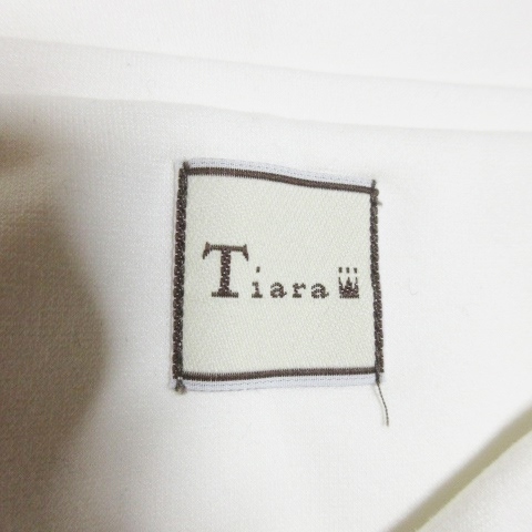 ティアラ Tiara スカート フレア ひざ丈 ストレッチ 3 白 ホワイト /AO12☆ レディース_画像6