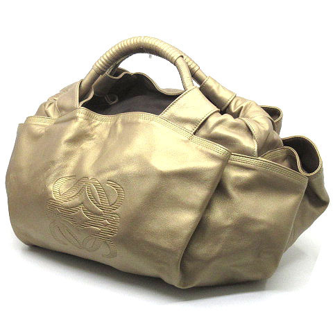 ロエベ LOEWE ナッパ アイレ ハンドバッグ レザー ゴールド 309.82.105