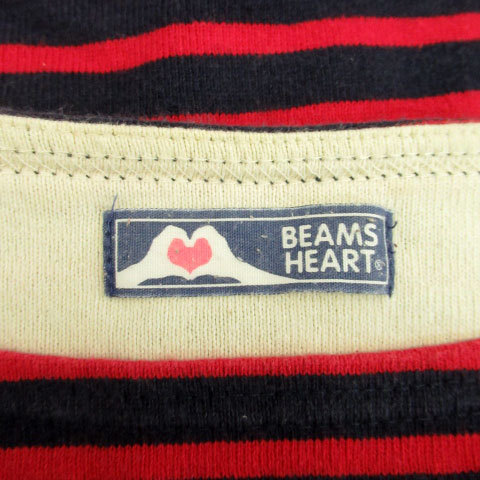 ビームスハート BEAMS HEART Tシャツ カットソー 七分袖 ラウンドネック ボーダー柄 ネイビー 紺 /MS38 レディース_画像5